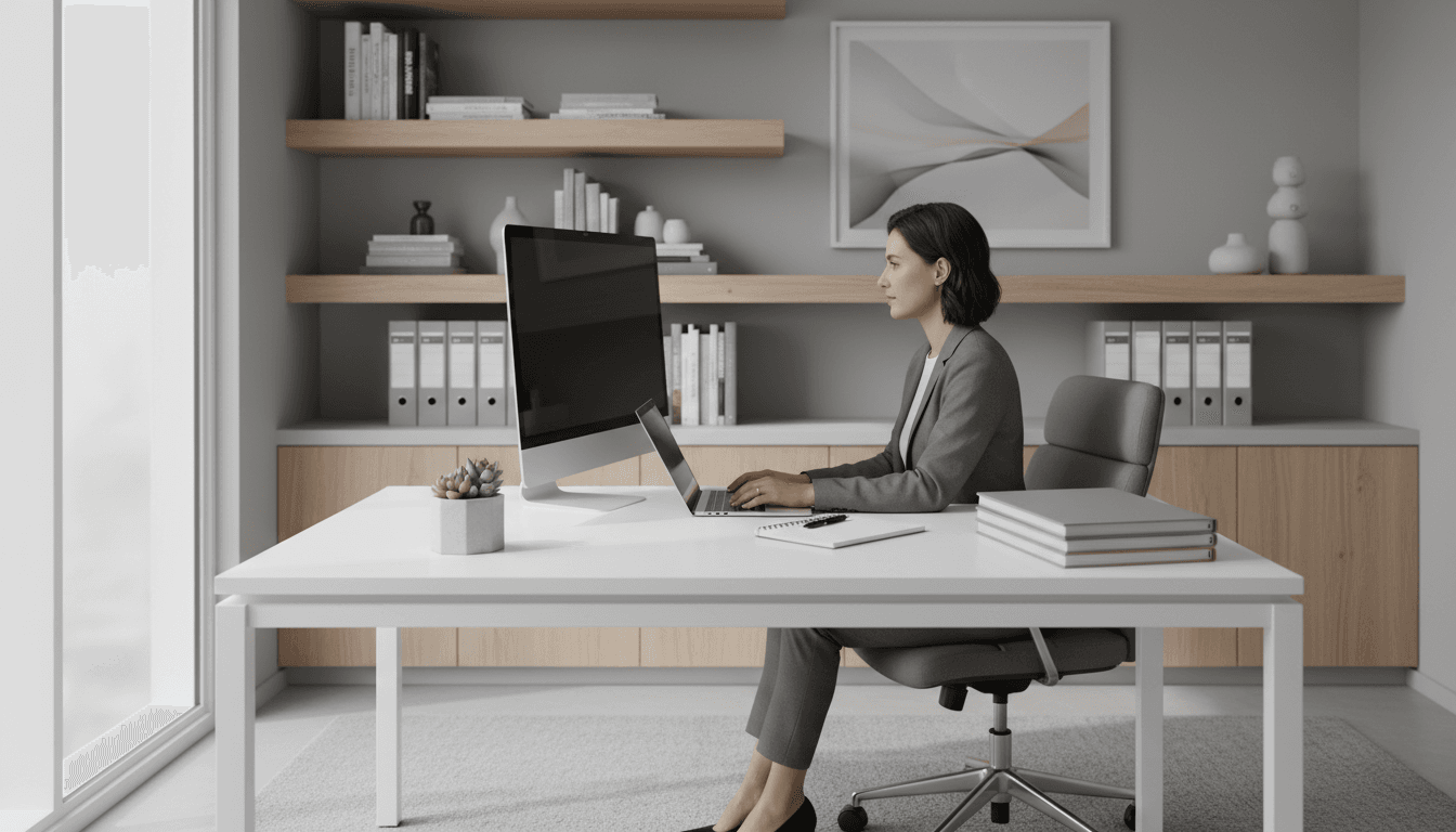 Healthcare professional consulting with biomedical data and cryptocurrency assets displayed